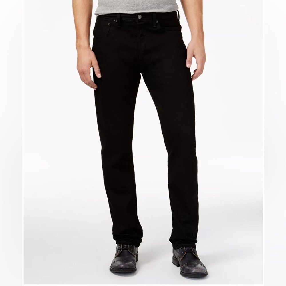 Levis Men's 501® Original Fit Button Fly Stretch Jeans Black Size 42x 31